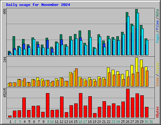 Daily usage for November 2024