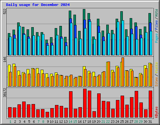 Daily usage for December 2024