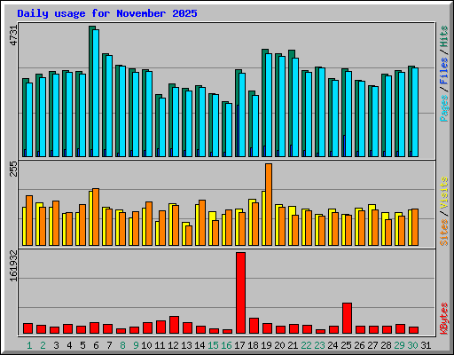 Daily usage for November 2025