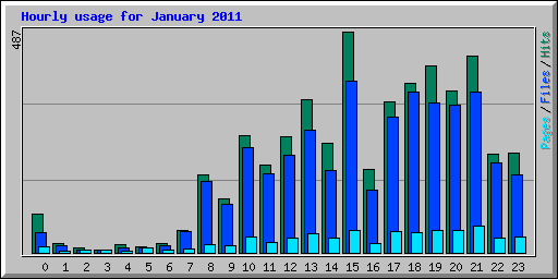 Hourly usage for January 2011
