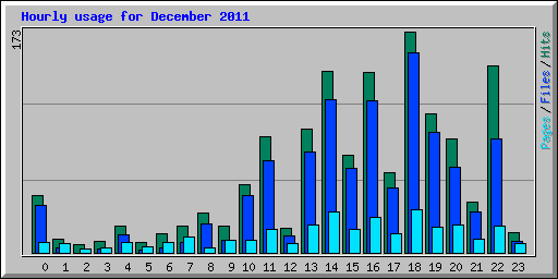 Hourly usage for December 2011