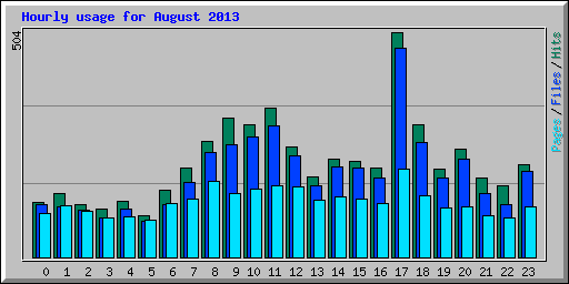 Hourly usage for August 2013