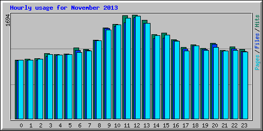 Hourly usage for November 2013