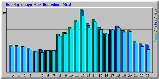 Hourly usage for December 2013