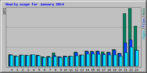Hourly usage for January 2014