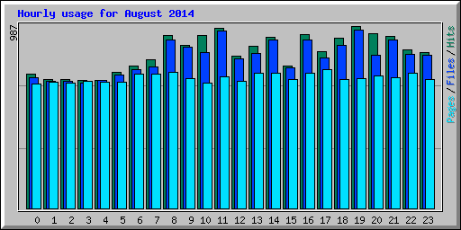 Hourly usage for August 2014