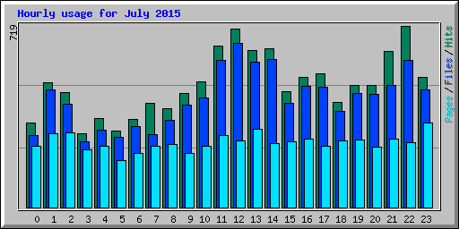 Hourly usage for July 2015