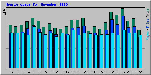 Hourly usage for November 2016