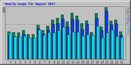 Hourly usage for August 2017