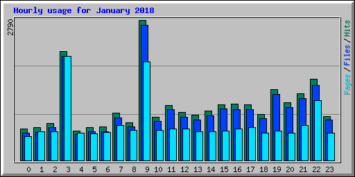 Hourly usage for January 2018
