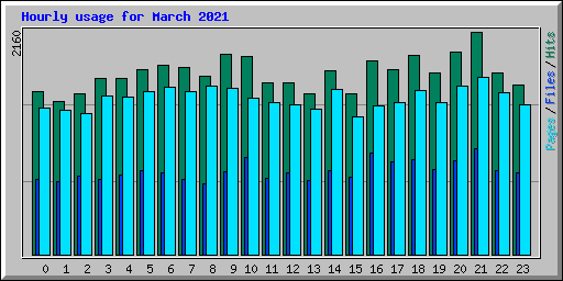 Hourly usage for March 2021