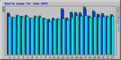 Hourly usage for June 2025